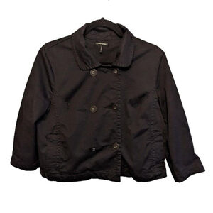 Daisy Fuentes Blazer Women's Size L Black Cropped 3/4 Sleeves Office Casual